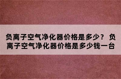 负离子空气净化器价格是多少？ 负离子空气净化器价格是多少钱一台